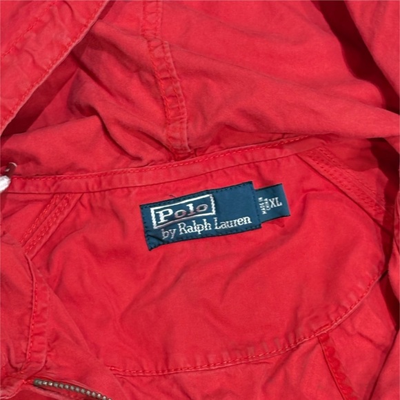🔥$168🔥Polo Ralph Lauren Men’s Red Hooded Full Zip Cotton Poplin Jacket Size XL - Picture 10 of 16